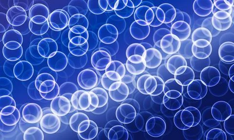 Abstract blue glowing bubbles and bokeh lights background. bokeh circles. Stock Illustration