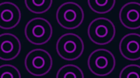 Abstract blue glowing concentric circles pattern background, seamless tech Stock Footage 333189066