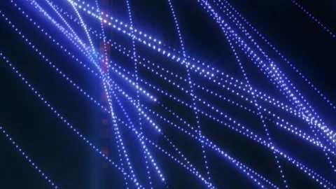 Abstract blue glowing data streams with dotted light lines Stock Footage 336339186