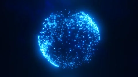 Abstract blue glowing digital high-tech futuristic energy plasma sphere wit.. Stock Footage 264803031