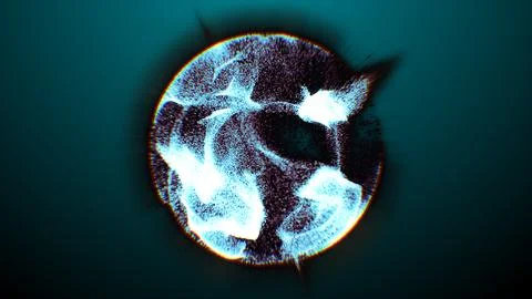 Abstract blue glowing digital particle sphere background Stock Illustration