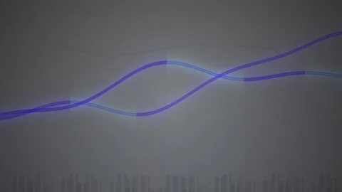 Abstract blue glowing digital waveform line graph on dark background repres.. Stock Footage 346318515