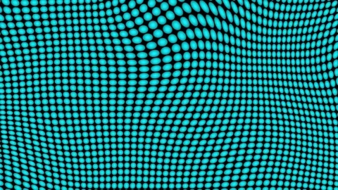Abstract blue glowing dots form a flowing wave pattern on a dark background.. Stock Footage 340528745