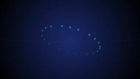 An abstract blue glowing dotted oval shape on a dark gradient background Stock Footage 339617432