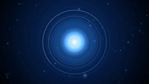 Abstract blue glowing energy circle with rotating rings and sparkling particles Stock Footage 346205827