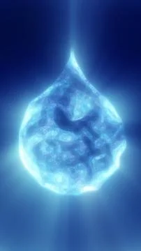 Abstract blue glowing energy drop with soft plasma texture and luminous aur.. Stock Illustration