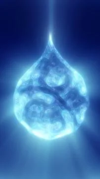 Abstract blue glowing energy drop with soft plasma texture and luminous aur.. Stock Illustration