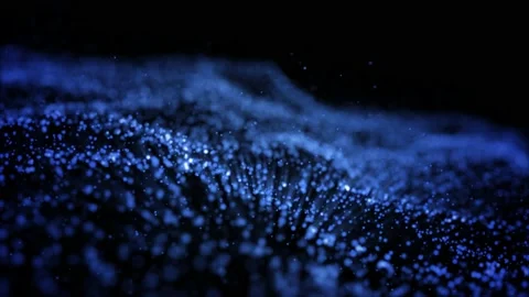 Abstract blue glowing energy waves from particles and magical dots with blu.. Stock Footage 229378474