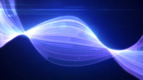 Abstract blue glowing flying waves from ... | Stock Video | Pond5