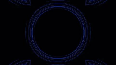 Abstract blue glowing geometric shapes in motion on black background for te.. Stock Footage 342511389
