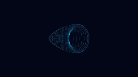 Abstract blue glowing geometric wireframe tunnel background video loop Stock Footage 342522402