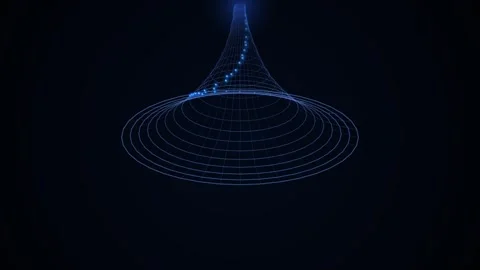 Abstract blue glowing geometric wireframe for futuristic technology backgroun Stock Footage 346006063