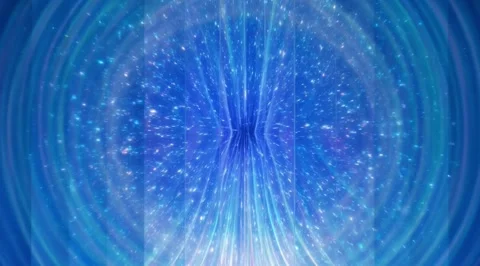 Abstract blue glowing iris with energy streaks Stock Footage 331459005