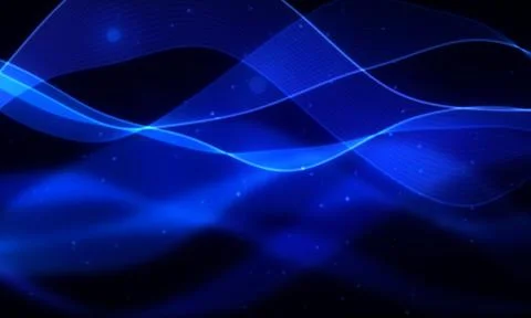 Abstract blue glowing light waves on transparent background design element 스톡 일러스트
