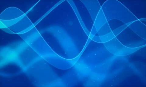 Abstract blue glowing light waves isolated on transparent background design 스톡 일러스트
