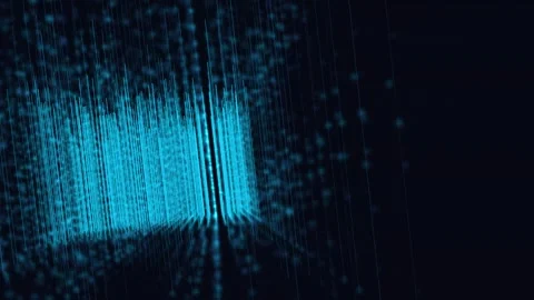 Abstract blue glowing lines in digital network, technology background Stock Footage 341246019