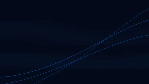 Abstract Blue Glowing Lines Flowing on Dark Background Stock Footage 342321816