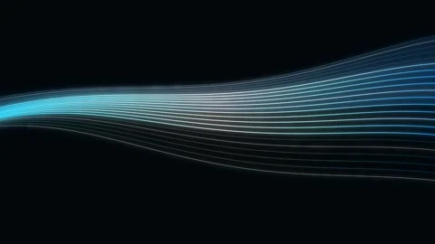Abstract Blue Glowing Lines Wavy Loop Background Stock Footage 341567739