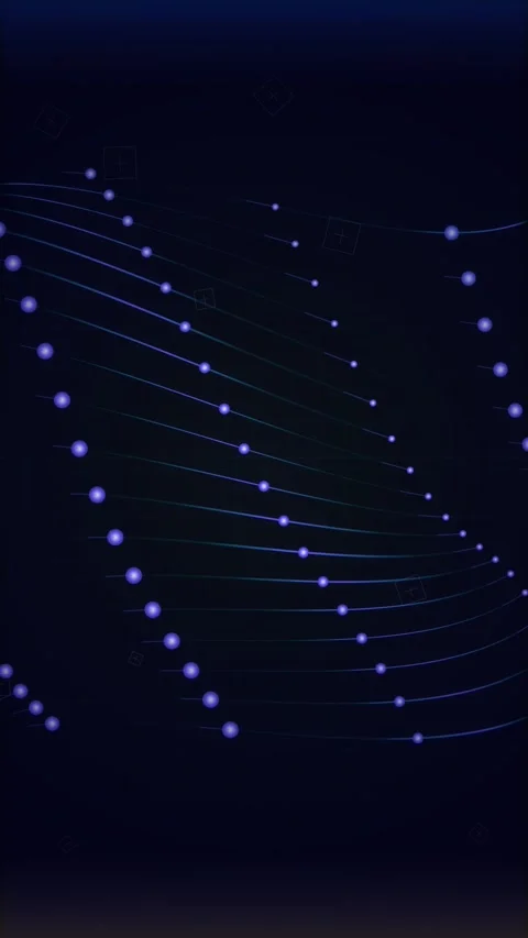 Abstract blue glowing neon network lines on dark background Stock Footage 344936292