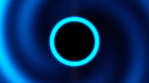 Abstract blue glowing neon oval ring with spiral vortex background loop Stock Footage 328538530