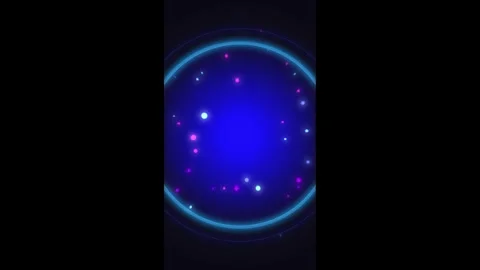 Abstract blue glowing orb pulses with subtle light particles in dark void c.. Stock Footage 340939521