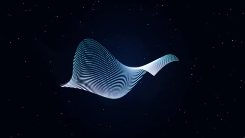 Abstract Blue Glowing Particle Ribbon Wave Motion Background Stock Footage 342321947