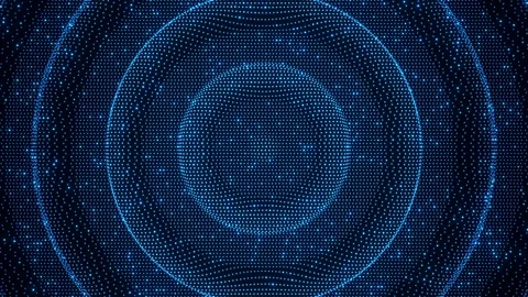 Abstract blue glowing particle sphere with ripple wave effect Stock Footage 332703616