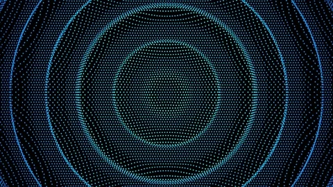 Abstract blue glowing particle sphere on black background 스톡 동영상 332703625