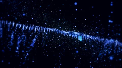 Abstract Blue Glowing Particle Wave Digital Data Stream 스톡 동영상 342321416