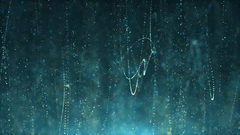 Abstract blue glowing particles wave data stream Illustration