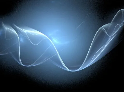Abstract blue glowing pattern on a black background, fractal graphics Illustrazione stock