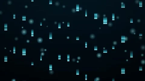 Abstract Blue Glowing Rectangles Moving Upwards on Dark Background Stock-Footage 347963501