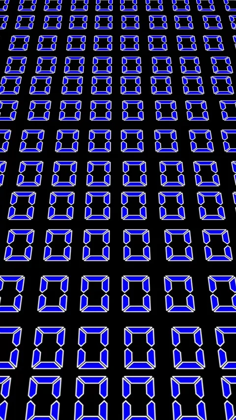 Abstract blue glowing rectangles in a repeating grid on a black background,.. Stock Footage 345968651