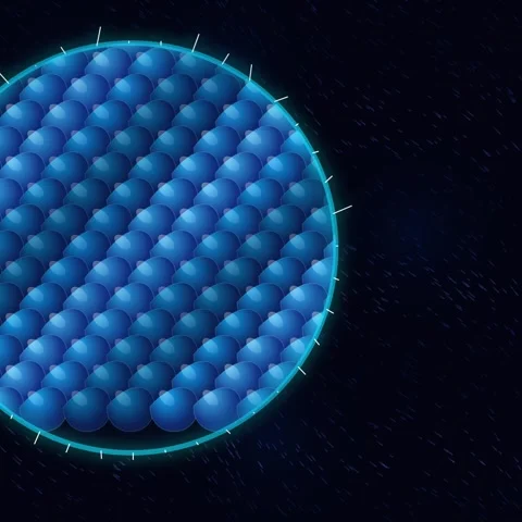 Abstract blue glowing sphere composed of interconnected light dots Stock Footage 345690871