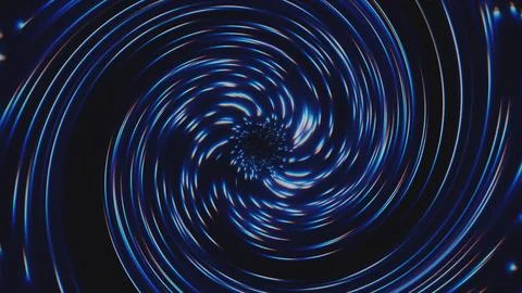 Abstract blue glowing spiral vortex on dark background Stock Illustration
