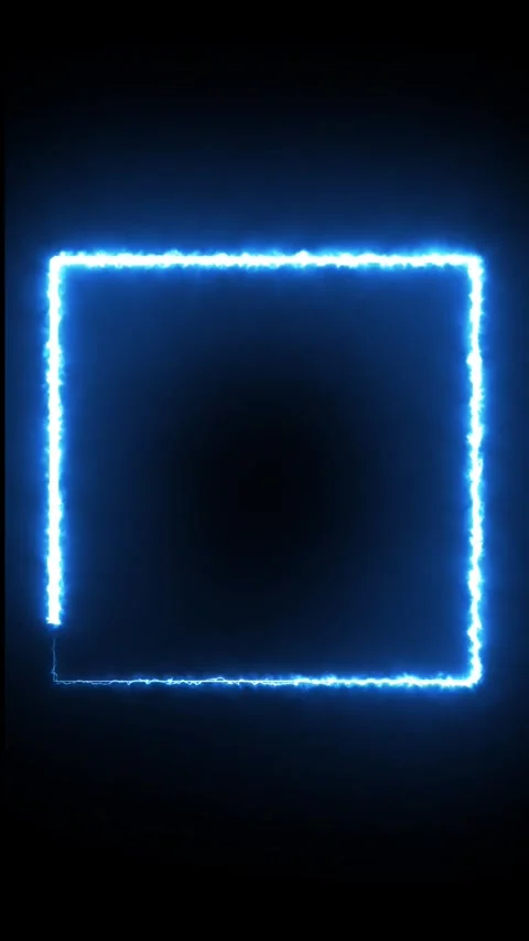 Abstract blue glowing square motion graphic with particle effects. Stock Footage 337083803