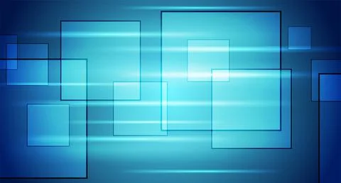 Abstract blue glowing tech background with squares イラスト素材