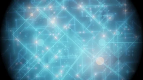 Abstract blue glowing technology network with connecting lines and nodes looping Stock Footage 333860052