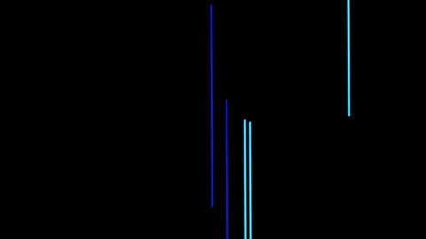 Abstract blue glowing vertical lines moving on a black background 库存影片 344623007
