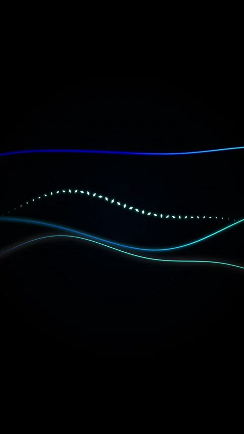 Abstract blue glowing wave equalizer background on black screen Stock-Footage 345487636