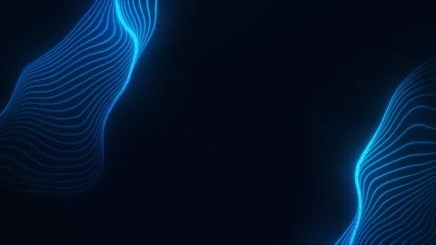 Abstract blue glowing wave lines background. Seamless loop Stock Footage 328394405