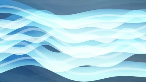 Abstract Blue Glowing Wave Lines Flowing Smoothly on Dark Background for 库存影片 343431918