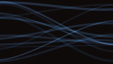 Abstract blue glowing wavy lines on black background with subtle texture fo.. Stock Illustration