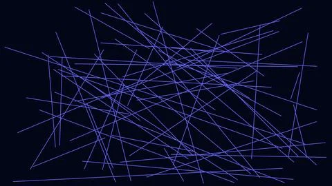Abstract blue glowing wireframe network design with intersecting lines on d.. Stock Illustration