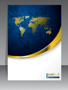 Abstract blue gold brochure Illustrazione stock