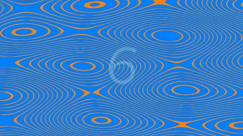 Abstract blue golden ripple technology seamless geometric background pattern Stock Footage 342203060