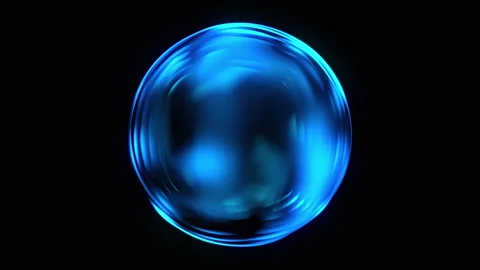 Abstract blue gradient 3d sphere background. Futuristic glass sphere Stock Footage 321369735