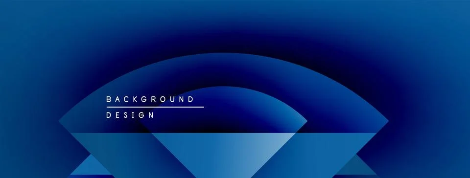 Abstract blue gradient background. Central shape resembles glowing portal or Stock Illustration