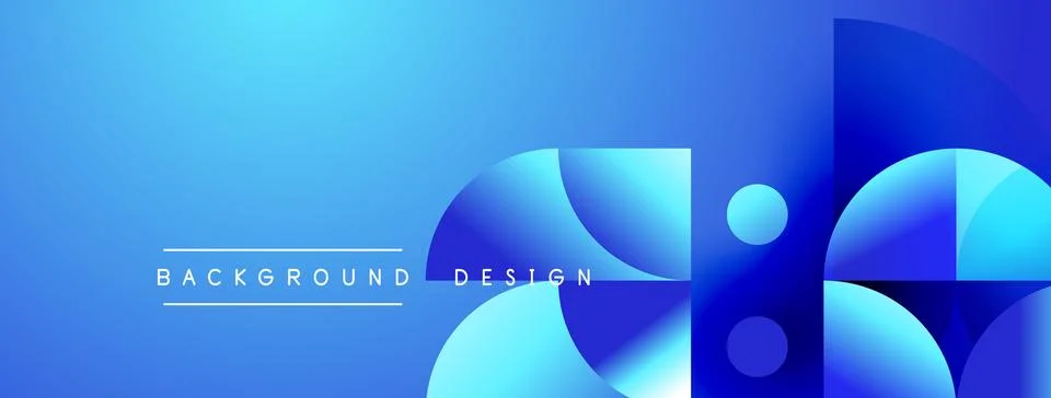Abstract blue gradient background. Circles, shapes overlap creating modern Stockillustratie