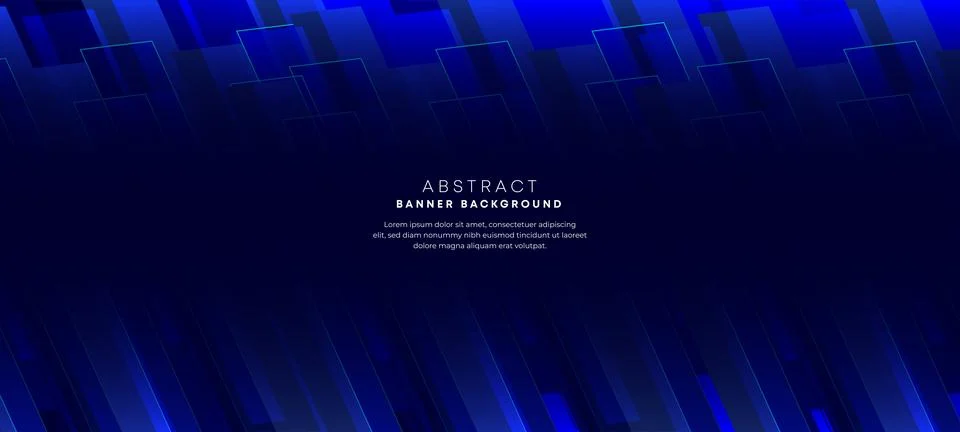 Abstract blue gradient background with geometric square shape graphic element Stock Illustration